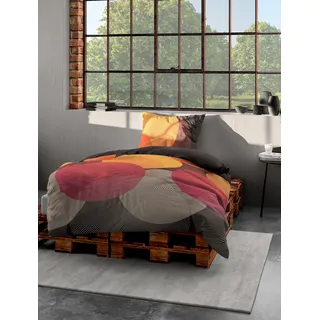 BIERBAUM Bettgarnitur Mako-Satin Kakao 155 x 220 cm + 80 x 80 cm