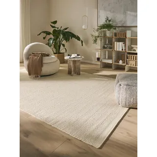benuta Rocco Wollteppich 250 x 350 cm Weiß