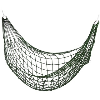 Relaxdays Netzhängemmatte, Garten Hängematte für 1 Person, Camping, leicht, in- & Outdoor, zur Aufbewarung, dunkelgrün