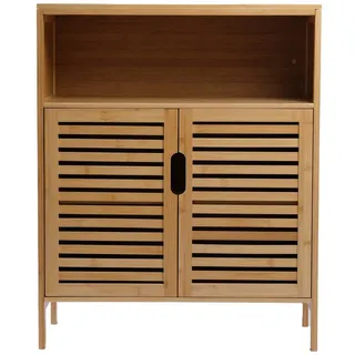 ad.con Badezimmerschrank Bambus Badregal Badschrank mit 3 Ablagen 81 x 65 x 31 cm Natural