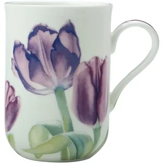 Maxwell & Williams JY0042 Kaffee-Tasse 350 ml – Serie Floriade – Bone China Porzellan Weiß glatt – in Geschenkbox, Tulpe