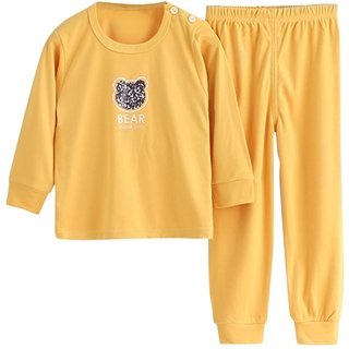 CHISHAYA Kleinkind-Mädchen-Jungen-Baby-weicher Pyjama-Kleinkind-Karikatur-Druck-Lange Hülsen-Nachtwäsche-Sets Schlafanzug Winter Mädchen (#2-Yellow, 3-4 Years)