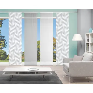 VISION S Schiebegardine VISION S "4ER SET WAVE" Gr. 1, grau, B:60cm H:260cm, Polyester, Gardinen, HxB: 260x60, Schiebevorhang 4er Set Digitaldruck
