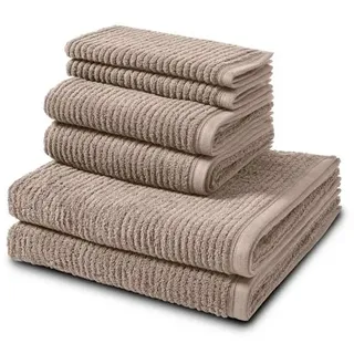 Casea Handtuch-Set Almeria 6-teilig Baumwolle Grau Taupe