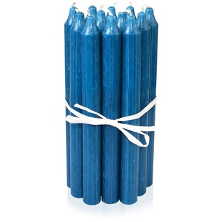 LUMELY dänische Premium Stabkerzen Blau Petrol, 12er Pack, Höhe 18cm, Ø 2,2cm, Brenndauer ca. 8 Stunden, zylindrische Leuchterkerzen, Deko Kerzen Set, Kerzen Skandinavisch