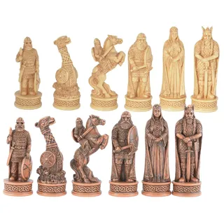Veronese by Joh. Vogler GmbH Hochwertiges Wikinger Schachfiguren Set 32 Stück handbemalt bis 80mm Schachspiel