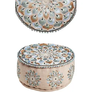Marrakesch Orient & Mediterran Interior Pouf Orientalische Pouf Hocker Bodenkissen Deko Azet -2- (1-St), Handarbeit bunt