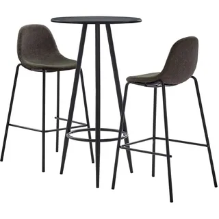 vidaXL 3-tlg. Bar-Set Stoff  grau