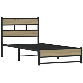 vidaXL Metallbett 100 x 200 cm Braun