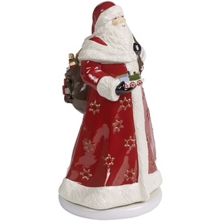 Villeroy und Boch Christmas Toys Memory Santa drehend, Santa Claus Figur mit Drehfunktion, Hartporzellan, Metall, bunt