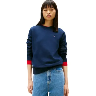 Tommy Jeans Damen Pullover Crew Neck Rundhalsausschnitt - XS