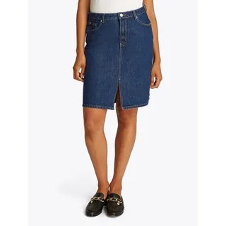 Tommy Hilfiger Jeansrock DNM KNEE STRAIGHT SKIRT RW ACE mit Schlitz vorne, mit Nieten blau 36