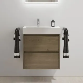 Burgbad Devio Schrank mit Mineralguss-Waschtisch, 2 Auszüge, SHKH061F7218C0001,