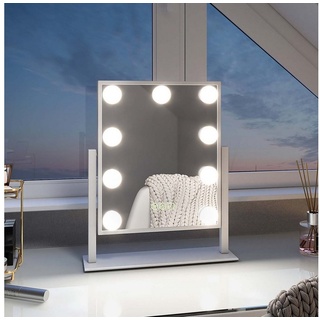 EMKE Kosmetikspiegel Hollywood Spiegel 360° Drehbar Schminkspiegel mit Beleuchtung, 3 Lichtfarben 7x Vergrößerung Dimmbaren LED-Leuchtmitteln weiß