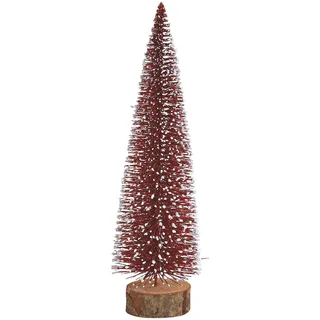 Weihnachtsbaum Mini künstlich Rot 25cm auf Baumstamm mit Glitter aus Kunststoff