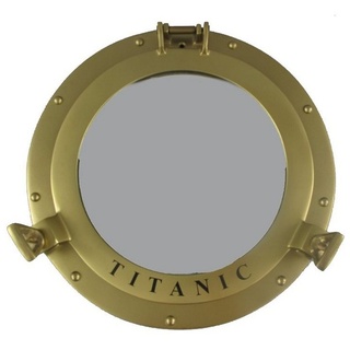 Linoows Dekoobjekt Bullauge, Bullaugen Spiegel Titanic, maritimer Wandspiegel, klappbar goldfarben