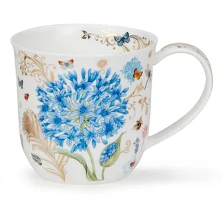 Dunoon Cumbrae Vintage Blau 0,45 Liter Fine Bone China Becher mit 22 Karat Gold Detaillierung
