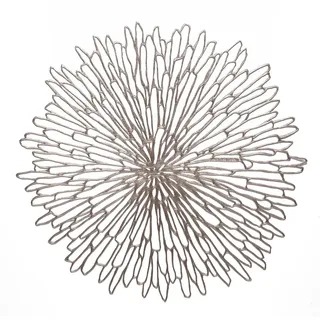 Chilewich Tischset Pressed Vinyl Bloom Round Gunmetal