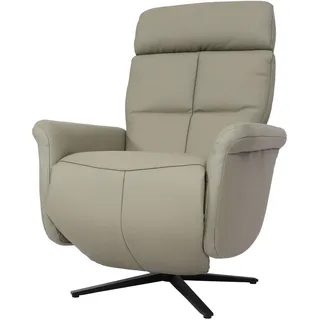 Mendler Relaxsessel HWC-L10 Leder 76 x 110 x 76 cm Grau mit Liegefunktion