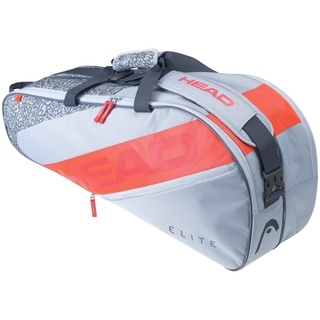 HEAD Unisex – Erwachsene Elite Tennistasche, grau/orange, 6R