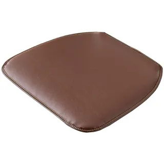 OQOPO Leder-Küchenstuhlkissen,geformtes Sitzkissen und Esszimmerstuhlpolster,43 x 40 cm,rutschfeste Gummirückseite,1/2/4 Packungen (Farbe: Braun,Größe: 1er-Set)