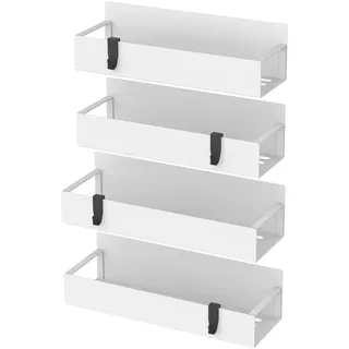 Gewürzregal, 4er-set Magnetische Gewürzregale, Geeignet Für Kühlschränke, Küchenregale Oder Zur Aufbewahrung Verschiedener Gegenstände, Weiß