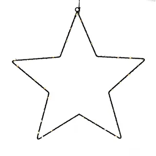 Spetebo Metall Stern Fensterbild zum Hängen 30 cm schwarz für Außen mit Timer - 30 LED – Weihnachtsstern Silhouette warm weiß beleuchtet batteriebetrieben - Weihnachten Advent Wandbild Deko Leuchte