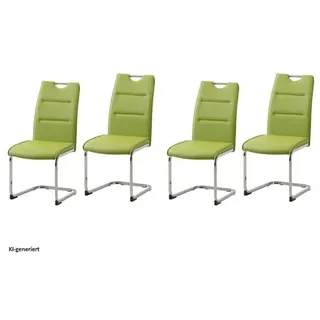 Hti-Living Schwingstuhl DannyC Kunstleder grün 4er Set
