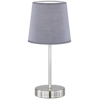 WOFI Tischleuchte Cesena 1-flammig, grau, Ø ca. 14 cm, Höhe ca. 31 cm, Stoffschirm 832401500000, Schirm: Grau