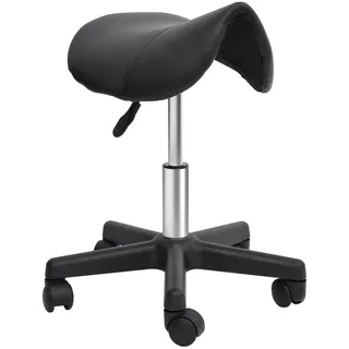 Homcom Rollhocker Kunstleder Schwarz
