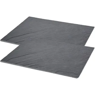 2er-Set Platzset Schieferplatte - Premium Tischdekoration für Weihnachten Geburtstag Apéro - Robust, langlebig, 40x30 cm - Für Hotel, Restaurant & Zuhause