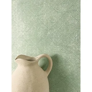 Newroom Vliestapete Hiram Green Tapete Mustertapete Rauten,Linien, Grün Tapete Modern Rauten - Mustertapete Retro Mint Grafisch Geometrisch Linien für Wohnzimmer Schlafzimmer Küche, Retro grün