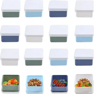 Verschließbare Vorratsdosen - 16 x 150 ml - farbenfrohes Servierset - Servierschalen - kleine Gefrierdosen Tiefkühlbehälter - Bunt