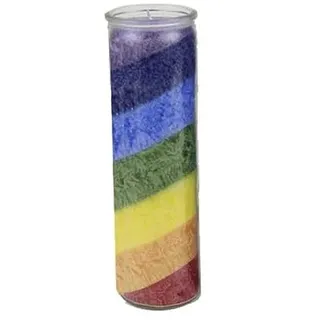 7 Chakra Regenbogen Stearinkerze Glaskerze Chakren Chakrenkerze