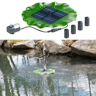 Royal Gardineer Schwimmender Solar-Teich-Springbrunnen mit Pumpe und 4 Düsen
