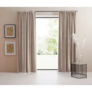 LeGer Home by Lena Gercke Samt Ladina 140 x 145 cm sand beige