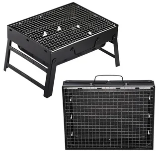 2 x Holzkohlegrill Tragbar Klappgrill Koffergrill BBQ Faltgrill Camping Urlaub