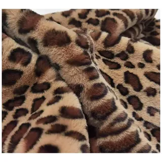 Shaggy Kunstpelz Stoff Fellimitat Stoffe Tier Leopard Print Kunstfell 160x50cm Weicher Kurzflor zum Nähen, Kostüm, Decken, Cosplay, Sitzkissenauflage(Color:3)