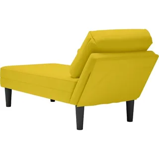 vidaXL Chaiselongue mit Kissen und Rechter Armlehne Gelb Samt