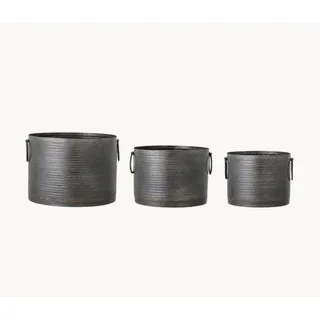 Bloomingville Übertöpfe-Set Clauds aus Metall in Schwarz, 3er-Set UVP 189€