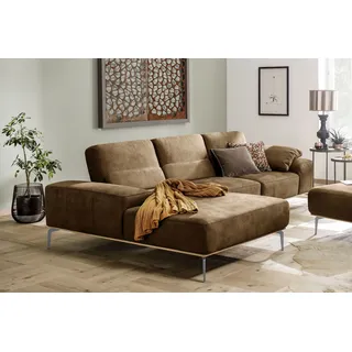 W.Schillig Ecksofa Leder 3-Sitzer Braun
