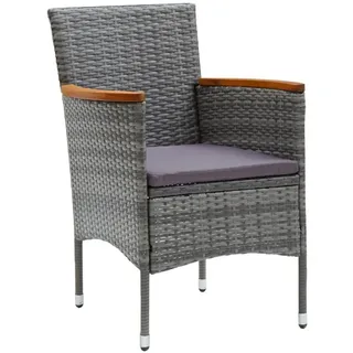 vidaXL Garten-Essstühle 4 Stk. Poly Rattan Grau