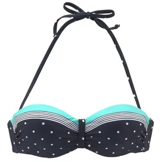 LASCANA Bandeau-Bikini-Top Damen Blau/Grün/Türkis 38 Cup D