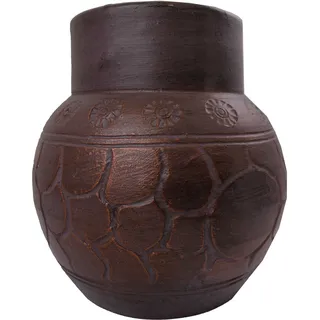 Rotfuchs Vase Tonvase Terracottavase Blumenvase aus Ton 30 cm Handarbeit Dekoration braun Gold
