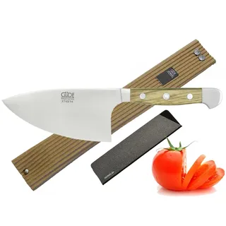 Güde Alpha Olive Messer Kochmesser Santoku Brotmesser Schälmesser Schinkenmesser Chai Dao ohne/mit Gravur + Prymo Farbe 1) Messer OHNE Gravur, Größe Kräutermesser 14cm