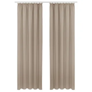 OTTO home Vorhang OTTO HOME "SOLA" Gr. 3, grau (taupe), B:130cm H:225cm, Polyester, Polyester, Gardinen, Breite:130 cm, 1 Schal, einfarbig, Verdunkelung