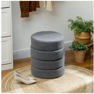 Homcom Sitzhocker Rund 40 x 45 x 40 cm Dunkelgrau