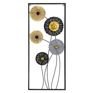 MF Wanddekoobjekt Metall Wandobjekt Floral Elegance Blumen 70x30cm Wanddekoration (1 St)