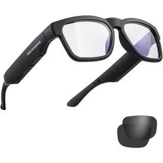 OhO Smart-Brille, 128 G, MP3-Bluetooth-Sonnenbrille mit offenem Ohr-Lautsprecher, Kopfhörer, Indoor- und Outdoor-Sport, polarisierter UV-Schutz, für Damen und Herren, 128 GB, schwarz, Übergang und