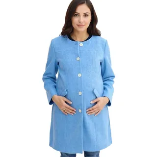 nachhaltiger Damen Mantel Schwangerschafts-Jacke Umstands-Mantel Boucle-Jacke 912560 Hellblau - 48